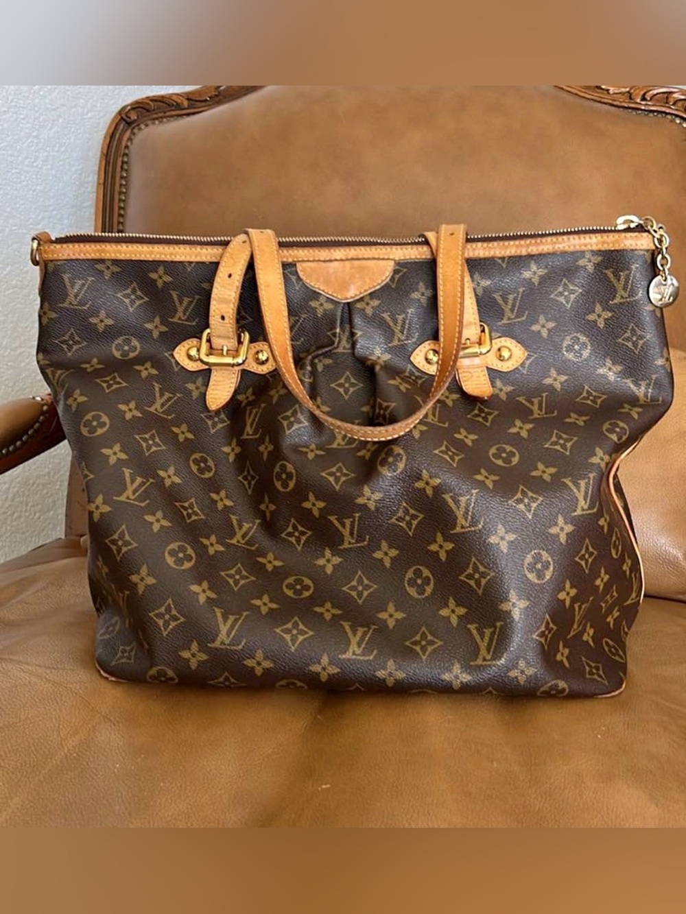 Louis Vuitton Monogram Canvas Tote in Brown and Tan